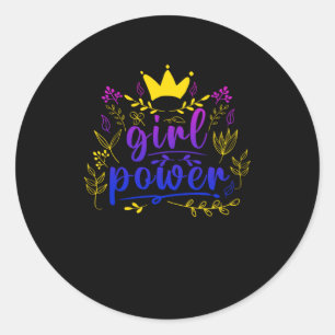 Feministische krachtgelijkheid tussen vrouwen en m ronde sticker