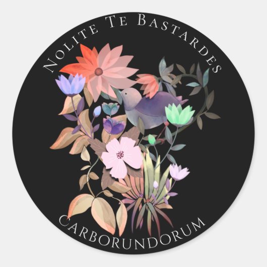 Feministische kunst Nolite Te Bastardes Carborundo Ronde Sticker (Voorkant)