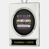 Feministische leider machtigde vrouwen verzilverd banner ornament (Links)