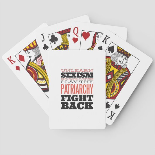 Feministische Lettering Pokerkaarten (Achterkant)