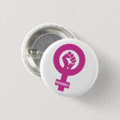 Feministische Logo Ronde Button 3,2 Cm (Voorkant /achterkant)