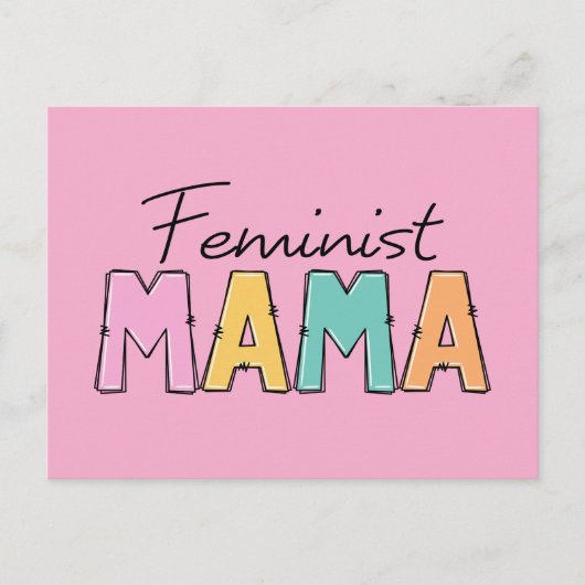 Feministische mama briefkaart (Voorkant)