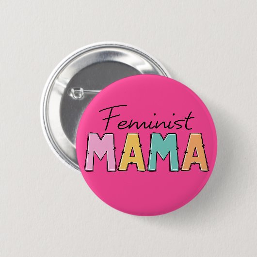 Feministische mama ronde button 5,7 cm (Voorkant /achterkant)