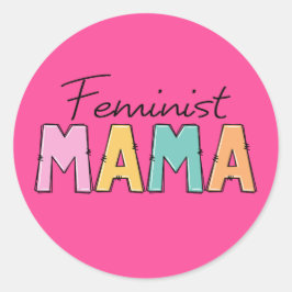 Feministische mama ronde sticker