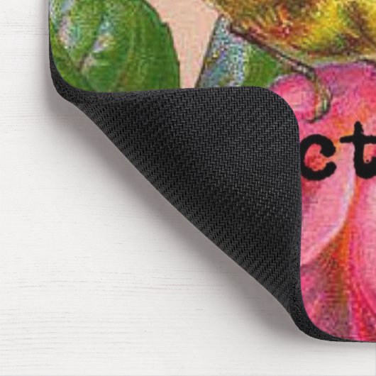 Feministische mousepad  vogel met roze floraal muismat (Hoek)
