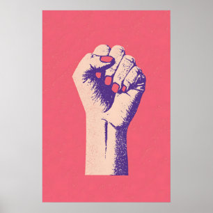 Feministische Muurkunst Krachtig Roze Vrouwelijke Poster