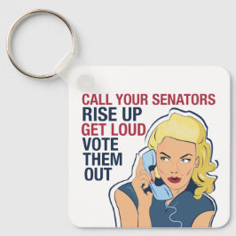 Feministische politieke activist-democraat Vrouwen Sleutelhanger