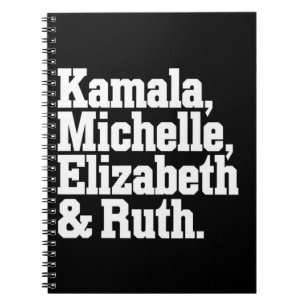 Feministische politieke kamala Michelle Elizabeth  Notitieboek