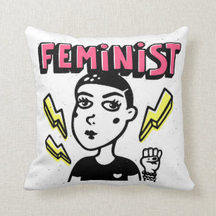 Feministische Pop Art Girl Kussen