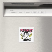Feministische Pop Art Girl Magneet (Insitu (Vaatwasser))