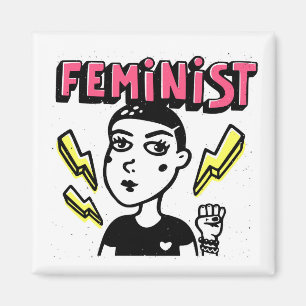 Feministische Pop Art Girl Magneet