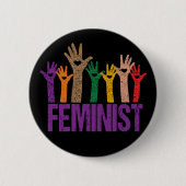Feministische protesten ronde button 5,7 cm (Voorkant)
