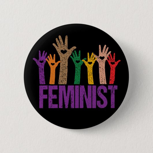 Feministische protesten ronde button 5,7 cm (Voorkant)
