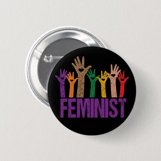 Feministische protesten ronde button 5,7 cm (Voorkant /achterkant)