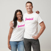 Feministische roze tekst t-shirt (Unisex)