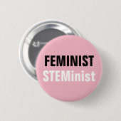 Feministische STEMinist Button Pink STEM Resistanc (Voorkant /achterkant)
