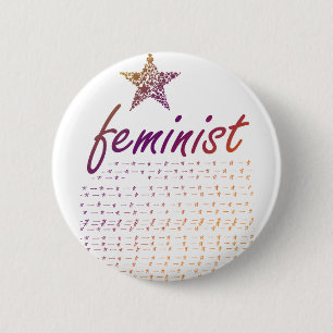 Feministische ster ronde button 5,7 cm