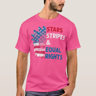 Feministische sterren Stripes Equal Rights Amerika T-shirt
