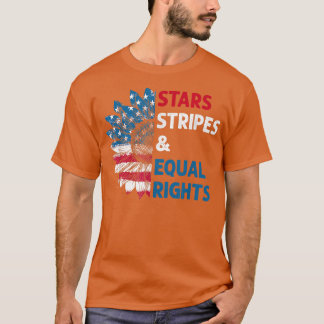 Feministische sterren Stripes Equal Rights Amerika T-shirt