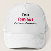 Feministische superenergieslogan trucker pet (Voorkant)