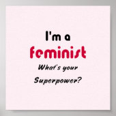 Feministische supermacht roze typografie poster (Voorkant)