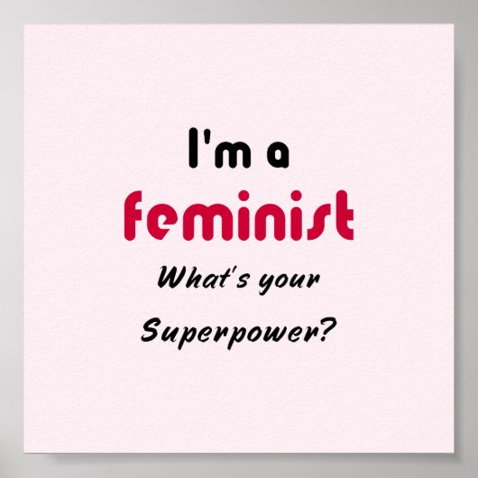 Feministische supermacht roze typografie poster (Voorkant)