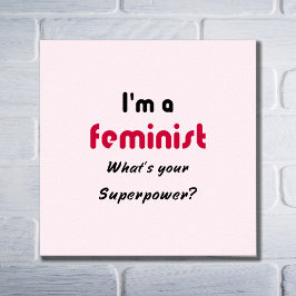Feministische supermacht roze typografie poster