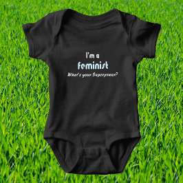 Feministische supermacht slogan romper