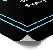 Feministische supermacht slogan wit zwart poster (Hoek)