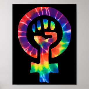 Feministische symbool Demonstrant Steun Weersta Fi Poster
