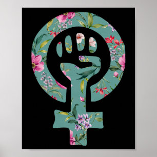 Feministische symbool Demonstrant Steun Weersta Fi Poster