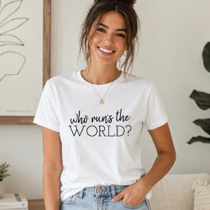 Feministische T-shirts   Who Runs The World Graphi