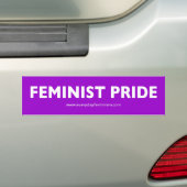 'FEMINISTISCHE TROTS' Bumpersticker [Paars] (Op auto)