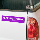 'FEMINISTISCHE TROTS' Bumpersticker [Paars] (Op Truck)