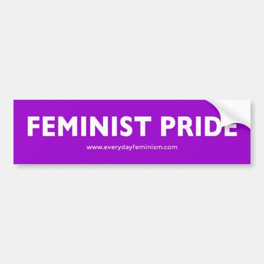 'FEMINISTISCHE TROTS' Bumpersticker [Paars] (Voorkant)