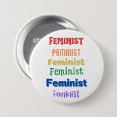 feministische trots-knop ronde button 7,6 cm (Voorkant /achterkant)