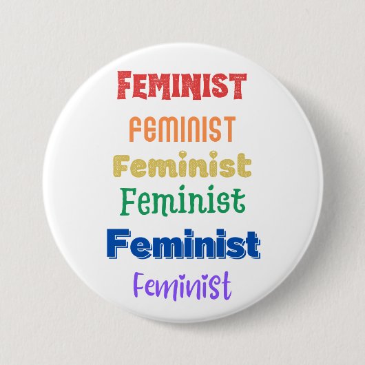 feministische trots-knop ronde button 7,6 cm (Voorkant)