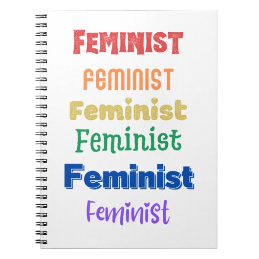 feministische trots-leuk lettertype-tijdschrift notitieboek (Voorkant)