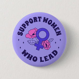 Feministische Verkiezingen - Steun Vrouwen Die Lei Ronde Button 5,7 Cm