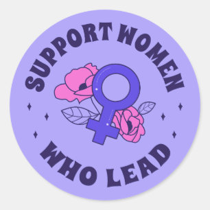 Feministische verkiezingen - Steun vrouwen die lei Ronde Sticker