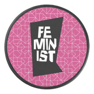 Feministische vrouwen vrouw meisje me te gelijk hockey puck