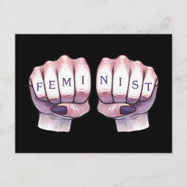 Feministische vuisten briefkaart