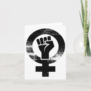 Feministische Zwarte Hand Vrouw Symbool Weerstaan  Kaart