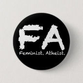 Feminst. Atheïst. Ronde Button 5,7 Cm (Voorkant)