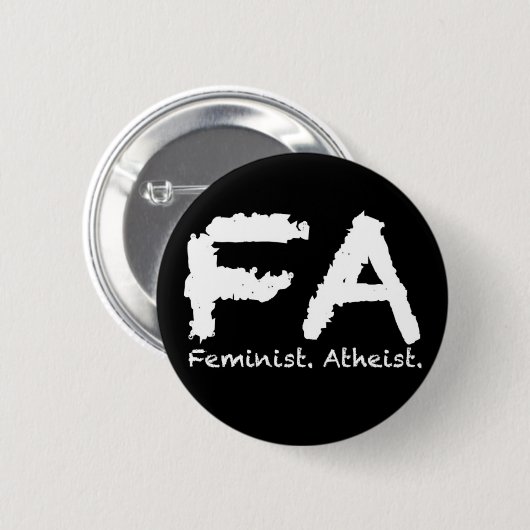 Feminst. Atheïst. Ronde Button 5,7 Cm (Voorkant /achterkant)