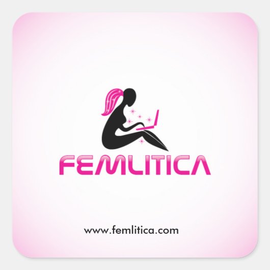 Femlitica vierkante sticker (Voorkant)