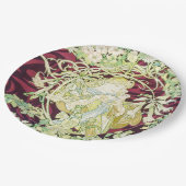 Femme à marguerite - Mucha daisy Textielrepro Papieren Bordje (Gekanteld)