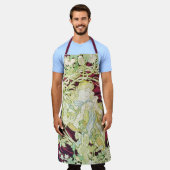 Femme à marguerite - Mucha daisy Textielrepro Schort (Gedragen)