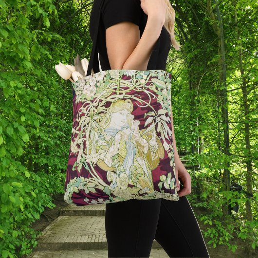 Femme à marguerite - Mucha daisy Textielrepro Tote Bag