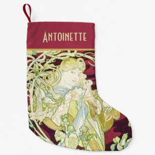 Femme à marguerite - Mucha textielpaneelrepro Kleine Kerstsok